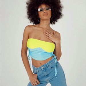 Princess Polly Deven Top Blue / Green